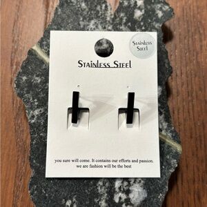 Black Stainless Steel Earrings
